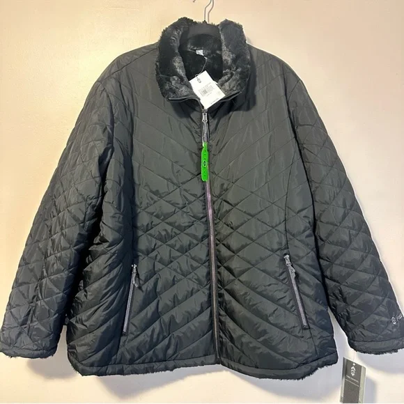 FREE COUNTRY QUILTED BLACK LIGHT
REVERSIBLE ZIP UP JACKET SIZE 2X FINAL $44 - Picture 2 of 10
